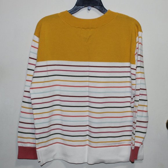 Lands' End Multi Colored Striped Knit Crew Neck Sweater - Size M - Worn Once - Picture 2 of 5